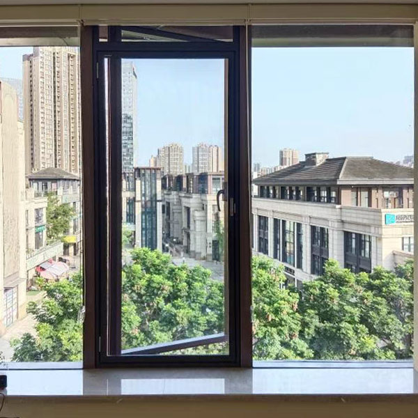 Powder Coating Finishing Black Aluminium Casement Windows