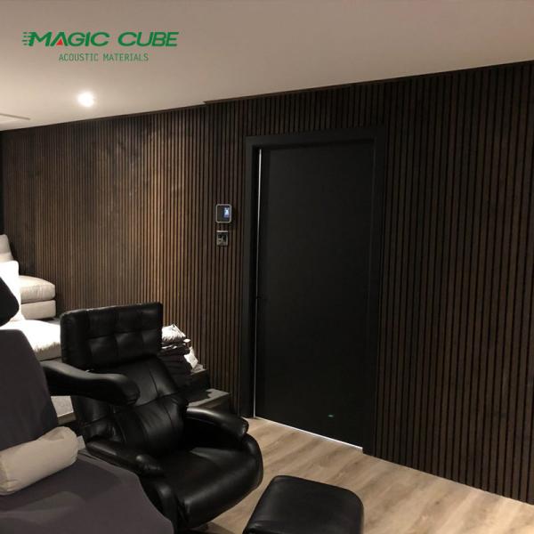 Wood Slat Wall Panels - Wood Black Acoustic Felt - 2400x600x22mm