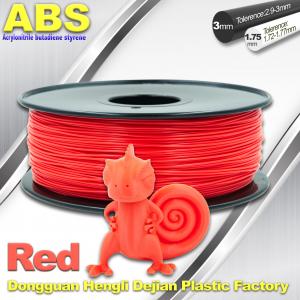 Cheap ABS Custom 1kg / roll Fluorescent Red Filament Luminous 3D Printer Consumables for sale