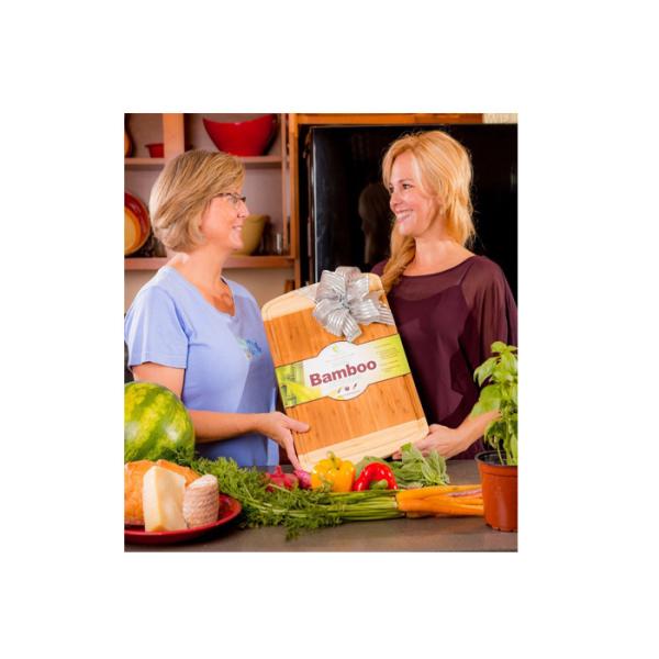 Modern Unique Bamboo Wood Block Chopping Board 2 Color Design Non Stick