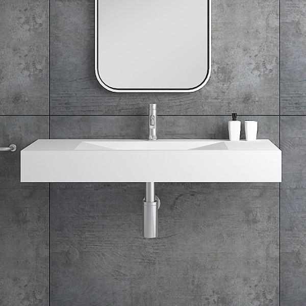 Fashionable Wall Hung Basin Single Hole Faucet Mount Size 1200*480*150mm