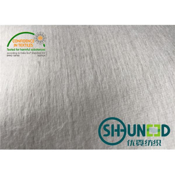 White 100% Polyester Woven Tie Interlining Fabric Heavy Weight For Necktie