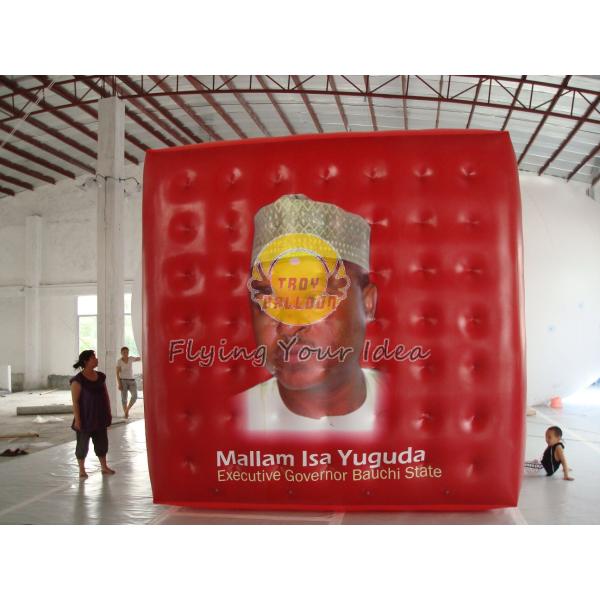 Red Reusable durable helium cube balloon with Full digital printing for Sporting events