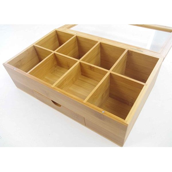 Antibacterial Bamboo Storage Organizer Tea Chest For Stable Moving And Storing