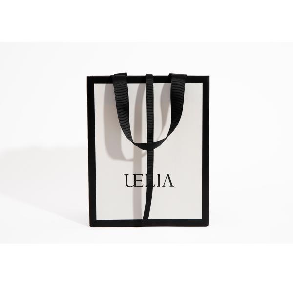 Custom Printed White Luxury Boutique Paper Bag 250g For Clothes