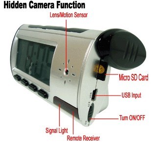 Home Security Mini Alarm Clock DVR Spy Hidden Surveillance Camera Audio Video Recorder