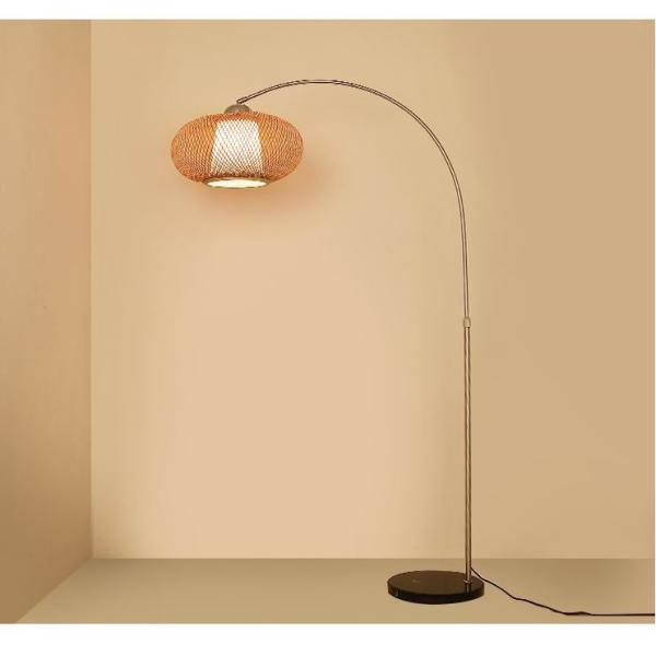 Chinese style floor lamp fishing lamp bamboo Art tea room floor light Zen standing lighting marble floor lamps