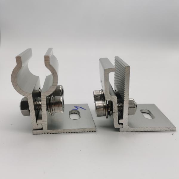 Apartment Aluminium Solar Panel Rail Clamps With Spring Nut And Grounding Clip