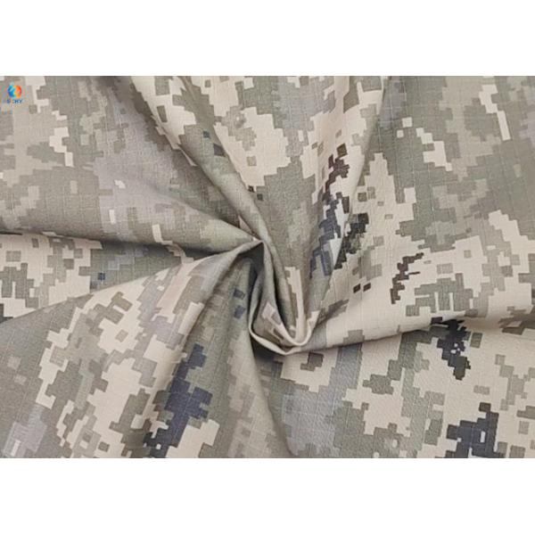 Dyed Ground Printed CVC65/55 RIPSTOP Camouflage Print Fabric 14S*14S 84*52 Workwear