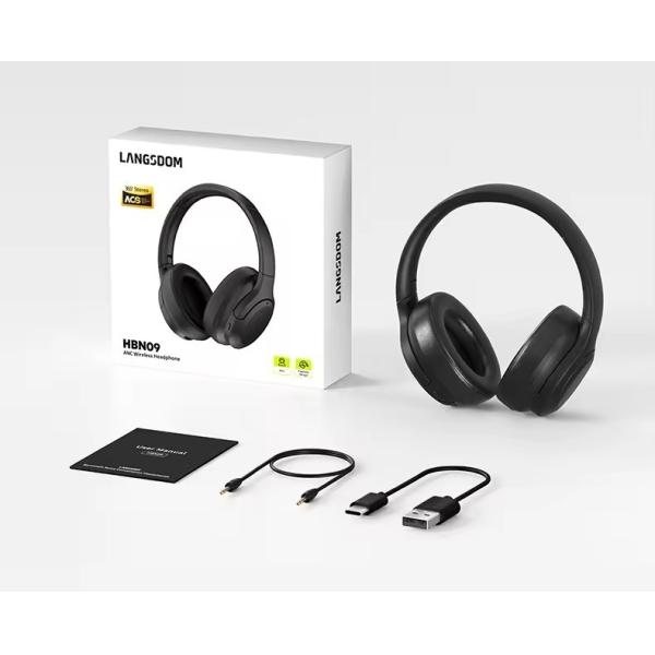 New Custom Noise Cancelling Wireless Headphone Stereo Foldable Headset Earphone Over-head Wireless Headphones for Indoor Outdoor