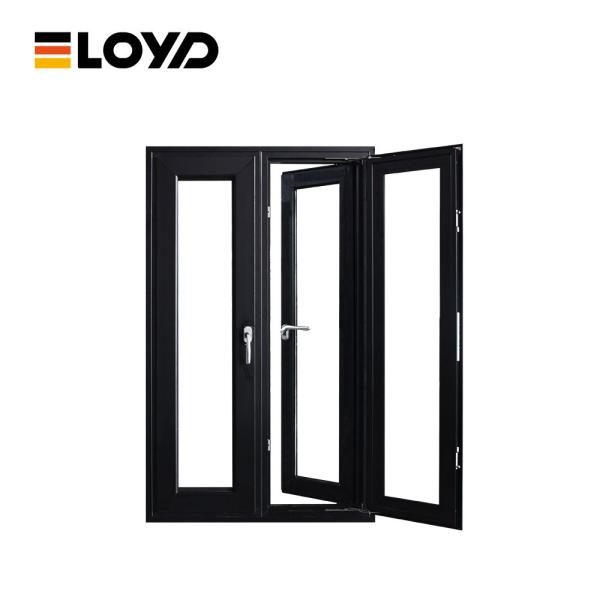 Industrial Aluminum Double Glass Windproof Casement Windows Replacement For Apartment