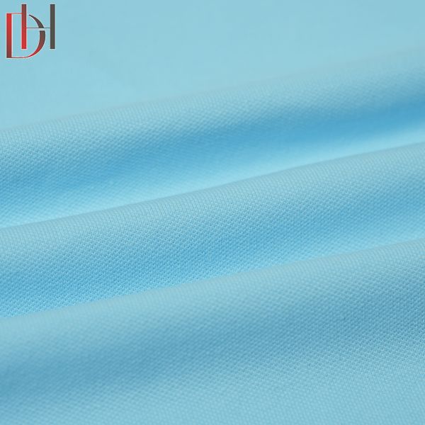 Plain Dyed 96% Cotton 4% Spandex Fabric Summer Business T Shirt Wicking Rib Pique Fabric 200g