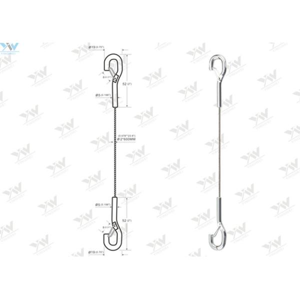 Snap Hook End Photo Hanging System Ø 2.0 Mm Steel Wire Tracers With Hook Hanger