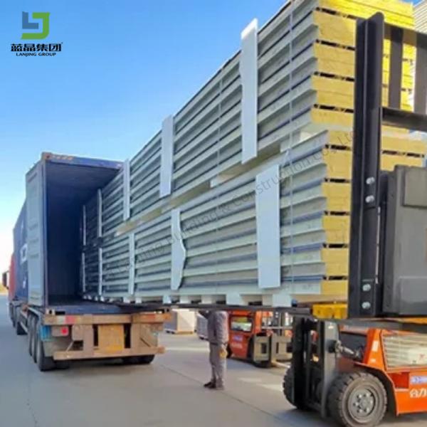 Fireproof Heat Preservation Sound Insulation Rock Wool Sandwich Panel Wall And Roof Sheet