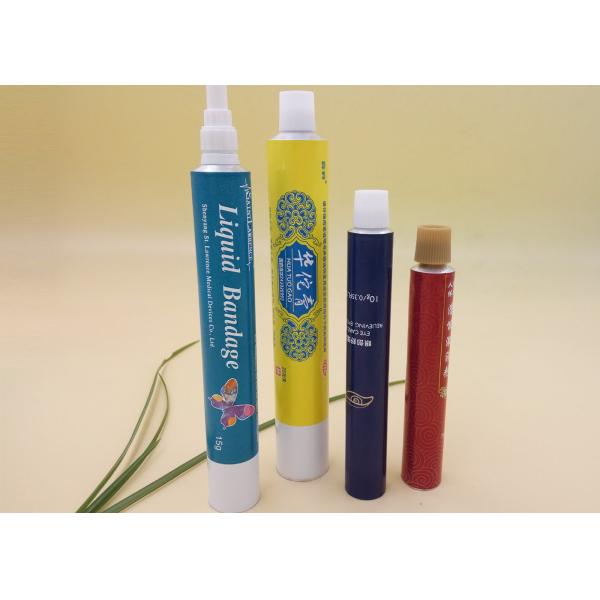 19 Mm Diameter Collapsible Aluminium Tubes , M9 Caps Empty Ointment Tubes
