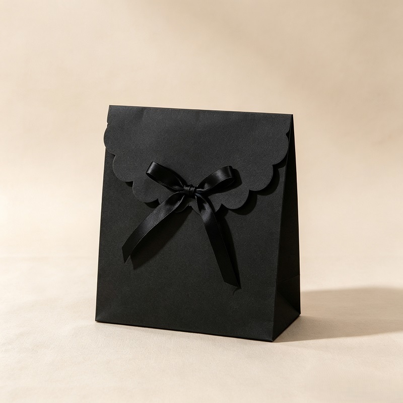 Aesthetic Scalloped Flap Gift Bags For Wedding And Party Favors
