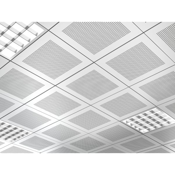 Outlet Ceiling of Fireproof Perforated Lay In Acoustical Ceiling Tile 15mm Mineral Fiber