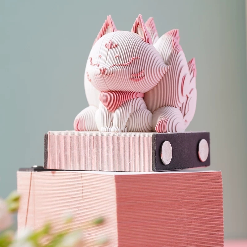 3D Paper Sculpture Memo Pad Block For Creative Desktop Decoration