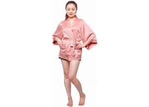 Cheap Woman Ladies Satin Pyjamas Coral Satin Cami Dress Wide Lace At Hem for sale