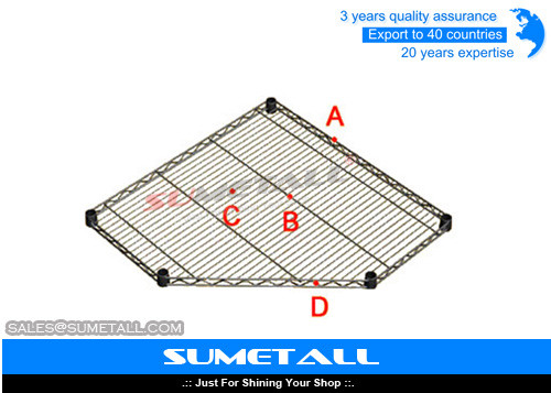 Customized Corner Chrome Wire Shelving / Kitchen Metal Shelving Racks