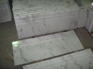 Cheap China White Marble Stairs & Risers, Guangxi White Marble Non-Slip Stairs Tread, China Carrara Marble Steps,Staircase for sale