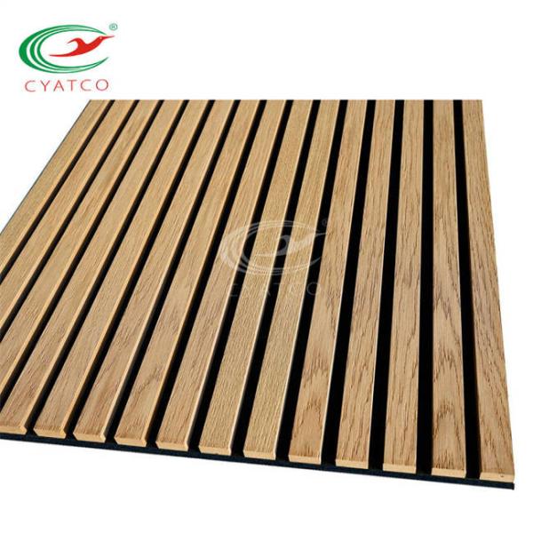 Nontoxic Practical Acoustic Wood Slats , Moistureproof Wood Veneer Acoustic Panels