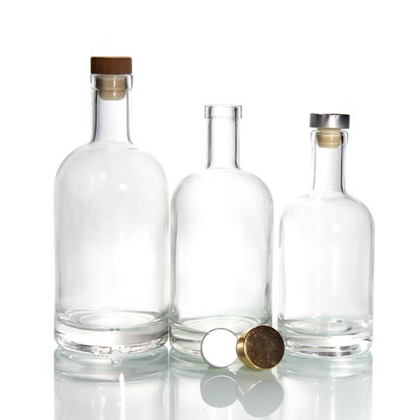 Clear Glass Bottles For Wine Beverages Drink With Cork Stopper Airtight Lid Bottles Supplier 500ml 750ml