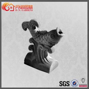 China Buddhist Ornamental Clay Ridge Tiles Unglazed Grey Chinese Curved Roof Tile on sale
