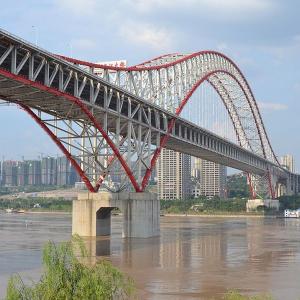 Cheap Prefab Steel Arch Bridge Painted Half Through High Strength for sale