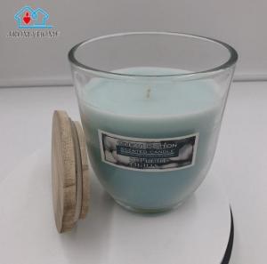 China Blue Oval Glass Large Outdoor Citronella Candles For Bugs on sale