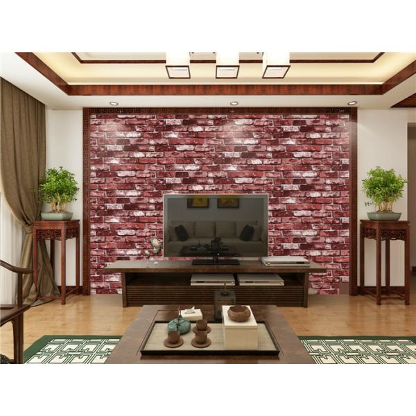 3 Dimensional Brick Effect Vinyl Wallpaper Embossing With PVC Materials
