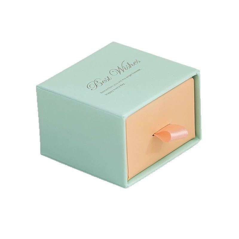 Sliding Drawer Jewelry Packaging Box Set With Ribbon Pull Tab And Gift Bag