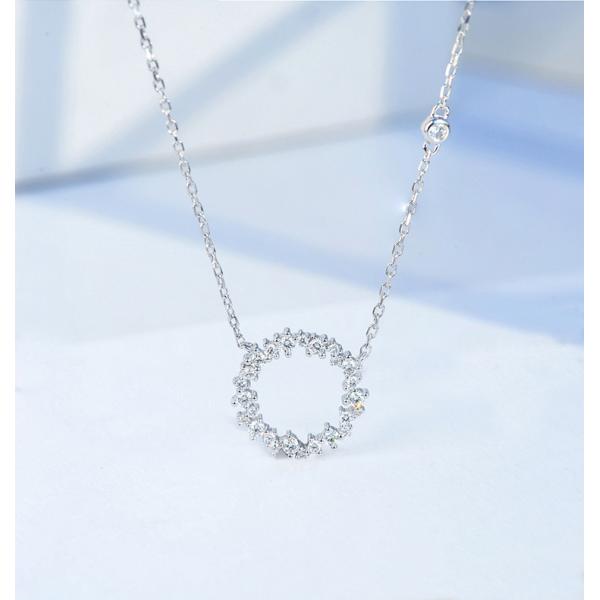 0.22ct 18K Gold Diamond Necklace 12mm 1.8 Grams Open Circle Diamond Pendant