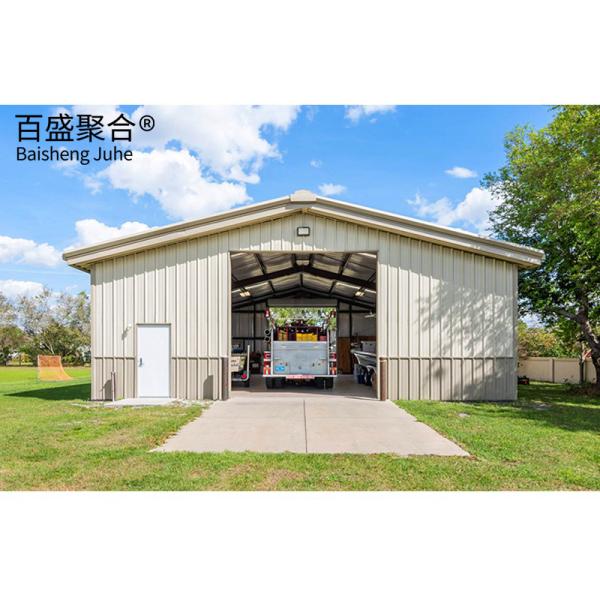 Sliding Door Prefabricated Steel Two Car Garage Metal Building