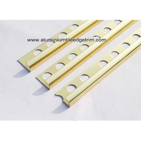 Curved Shine Gold Aluminium Tile Edge Trim 10mm x 2.44m / 2.5m / 2.6m
