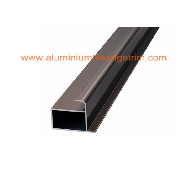 Extruded Cupboard Aluminium Cabinet Door Profiles Anodized Iron Grey Color
