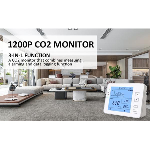 GZAIR NDIR Indoor CO2 Meter Aqi Monitor Device Temperature Humidity Detect