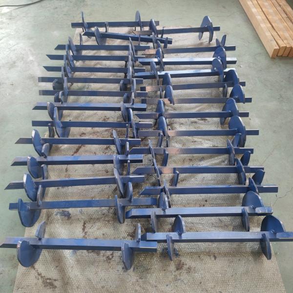 Deep Foundation Solid Square Shaft Round Corner Helical Pile For Steel Tower Structure