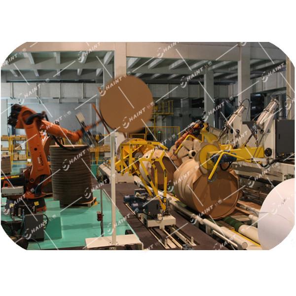 Automatic Paper Roll Kraft / Stretch Wrap Machine , Intelligent Paper Wrapping Machine