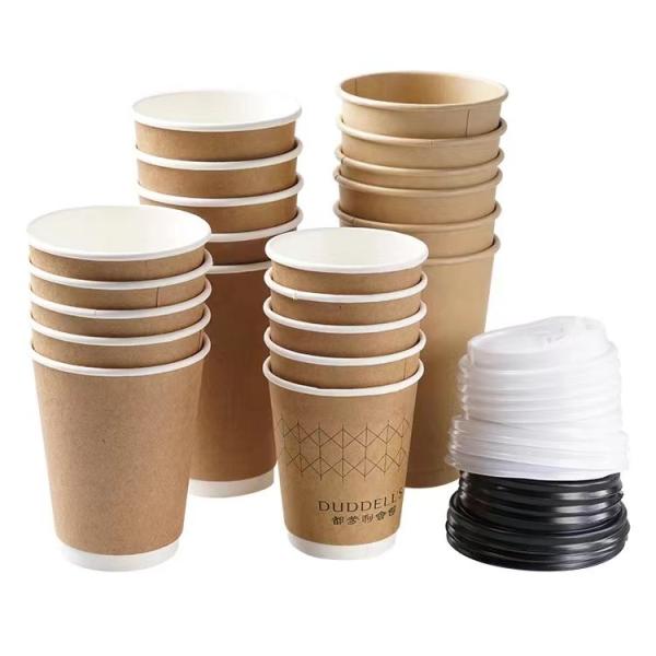 Double Layer 16oz Paper Coffee Cups  Eco Friendly Hot Drink Paper Cup