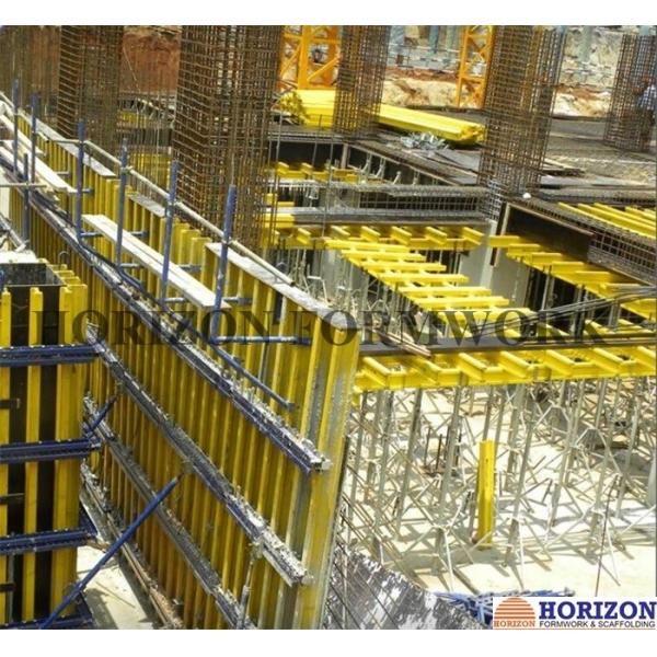 Vertical Wall Formwork Systems Composed With H20 Beams , Steel Walings , Plywood