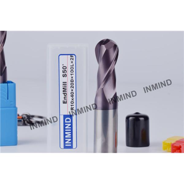 HRC55 End Mill Cutting Tools , Standard Carbide End Mill Cutter 100 mm Length