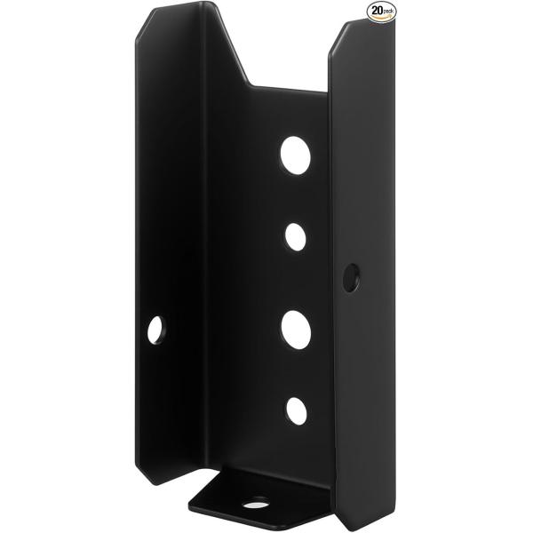 2x4 Brackets for Wood Rail, Black Deck Railing Brackets Connectors for 2 X 4 ( Actually 1.5 X 3.5 ) Wood Post