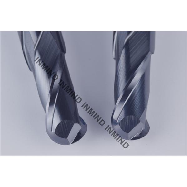 Black Coating Long Flute End Mill , R5*100 10 mm AOL 100 mm Ball Nose Milling Cutter