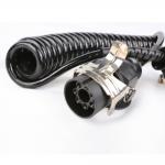 Precision EBS Trailer Cable 7 Cord Plug Coil Cable 24v Black Color ISO/TS7638
