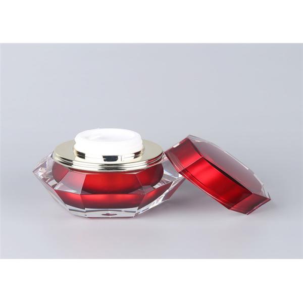 Red Color Empty Plastic Cream Jars , Mini Cosmetic Containers With Lids