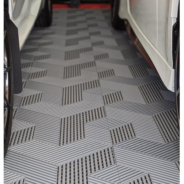 Heavy Duty 3D Garage Floor Tiles with Interlocking System