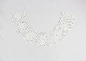 Cheap Water Soluble Lace Collar Applique With Milky Flower Hollow Dot Design For Neck for sale
