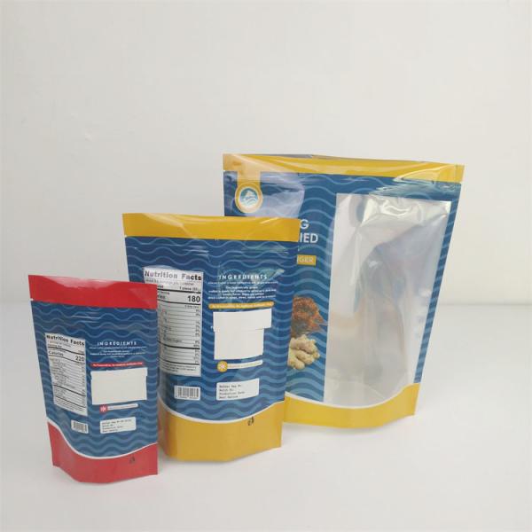 MOPP Plastic Stand Pouch Sachet Packaging Transparent Window CMYK Pantone