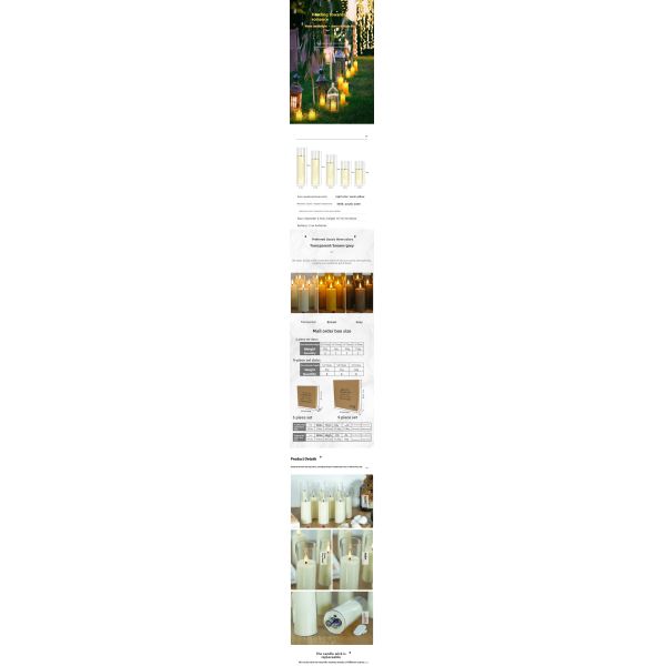 Custom Pillar Candle Sets Cordless Electric LED Candle For Home Decoration